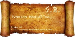 Ivanics Madléna névjegykártya